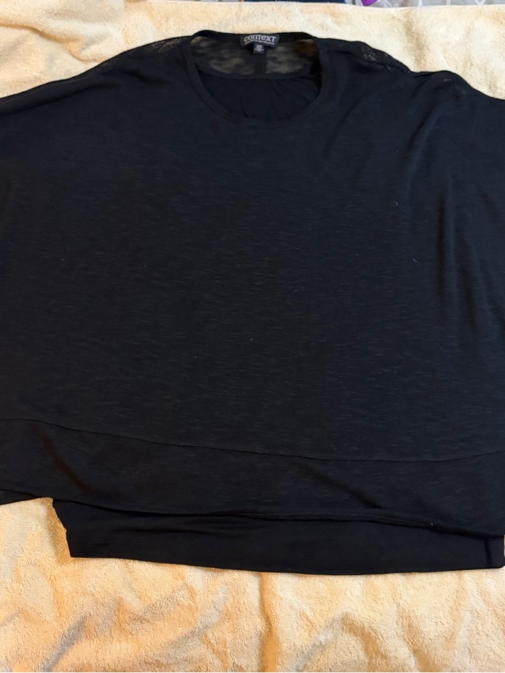 Black dressy sheer sweater- Context XL